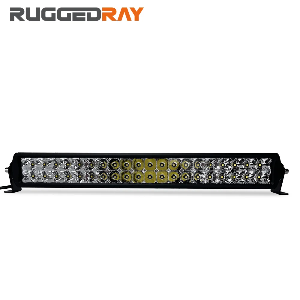 RuggedRay TC-B116 twin-row LED light bar, two stacked rows of emitters across a black housing, shown front on